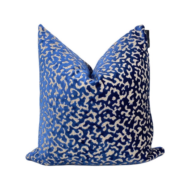 Blue velvet pillow cover, Decorative pillows, throw pillows, pillow covers, luxury pillows cover, Modern pillow cover , Silk velvet pillow