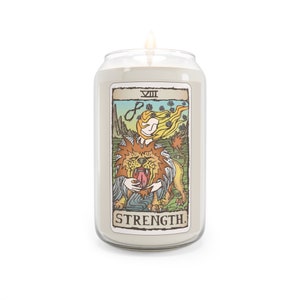 Tarot Karte Duftkerze, Stärke Tarot Kartenkerze - 13.75oz All Natural Sojakerze