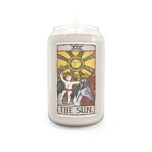 Tarot Card Scented Candle, The Sun Tarot Card Candle - 13.75oz All Natural Soy Candle