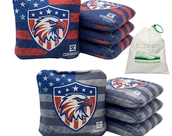 SC Cornhole Pro Series Slide & Stick Cornhole Bags (Set of 8) | Professional, Dual-Sided, All Weather Regulation Size Bags  (FREE Tote Bag)