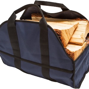 Firewood Tote/Carrier Heavy Duty- Fully Enclosed Wood Bag Contains Debris & Transports Plenty of Logs