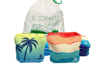 BackyardgamesUSA All-Weather Cornhole Bean Bags - 8 Red & Blue Resin Filled