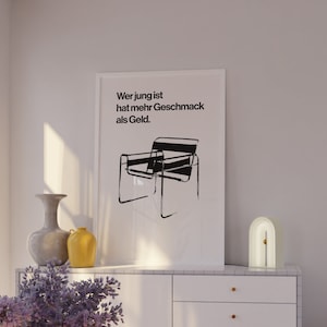 Wassily 椅子ポスター Spruch ポスター Teenage ポスター トレンディなシュヴァルツ ヴァイス プリント ポスター mit Stil レトロ Kunstdruck ポスター