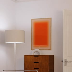 Orange Aura Farbverlauf - Wohnung Dekor - Ästhetisches Raumdekor - Dänisches Pastell Dekor - Große Wandkunst - Orange Wandkunst - Orangenes Poster Bild 2