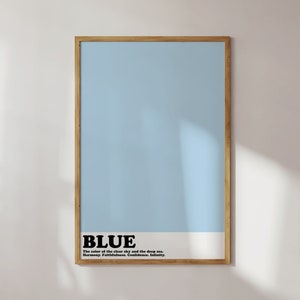 Baby Blue Wall Art Print - Trendy Blue Preppy Digital Print, Printable Wall Art, Deens Pastel Decor, Lichtblauwe Esthetische Poster