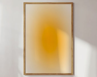Aura Print Farbverlaufsdruck Wandbild Yellow Poster Digital Ästhetik Minimalistisch Digital Download, Yellow Print Download, Aura Print