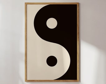 Ying Yang Poster, Retro Yin & Yang Wall Art Print, Trendy Wall Art Print, Aesthetic Wall Decor, Bedroom Wall Art