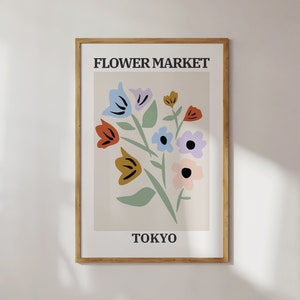 Flower Market Poster, Flower Market Prints, Digital Download, Tokyo Flower Market, Printable Poster, Florist Gift, Matisse Flower
