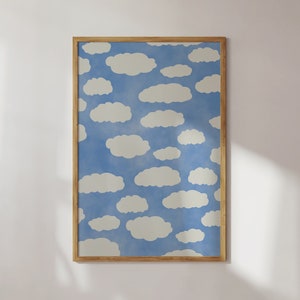 Trendy Cloud Print Download digitale Stampa digitale Cute Print Poster stampabile Scarica Art Baby Blue Poster Scarica poster retrò digitale