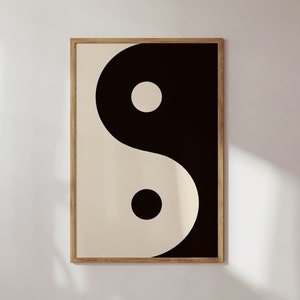 Ying Yang Poster, Retro Yin & Yang Wall Art Print, Trendy Wall Art Print, Aesthetic Wall Decor, Bedroom Wall Art