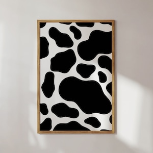 Y2K Wall Decor: Cow Pattern Print, Retro 2000s Poster, Digital Download, Aesthetic Room Decor, Y2k Aesthetic, Dorm Room Decor, Y2k Poster