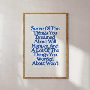 Bedroom Wall Decor, Daily Gratitude Poster, Cute Quote Print, Dorm Room Decor, Positive Quote, Trendy Wall Art, Blue, Printable Wall Art