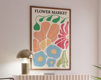 Flower Market Poster Spring Colors