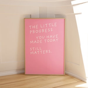 Cute Minimalist Quote Poster Pink Wall Art Aesthetic A4 A3 A2 Poster and Prints Danish Pastel image 2