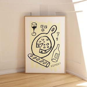 Kitchen Wall Art, Küchen Poster, Picnic Poster, Poster Baguette, Trendy Kitchen Wall Decor • 0236