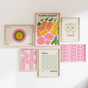Wall Collage Kit, Gallery Wall Set, Retro Wall Art Set, Trendy Wall Art Set, Preppy Wall Art Set, Funky Wall Art Set, Aesthetic room Decor