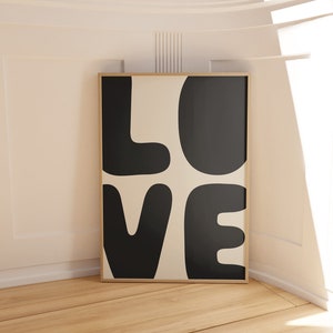 Póster de amor, decoración de la habitación, estética minimalista, arte de la pared, decoración de la pared de moda, póster e impresiones del dormitorio, decoración estética del apartamento, neutral