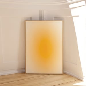 Art mural d’aura jaune, Affiche jaune, Affiche dégradé d’aura, Art mural esthétique, Décor mural jaune, Art mural Aura, Affiche tendance jaune