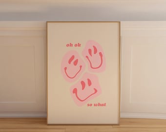 Pink Poster, Aesthetic Wall Art, Pink Wall Decor, Poster and Prints from FriedaPrintDesigns, Trendy Room Decor, Dorm Wall Art, Apartment Art