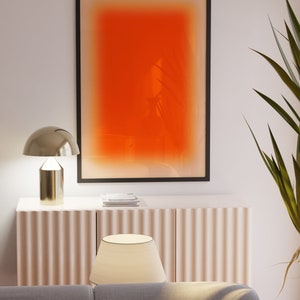 Orange Aura Farbverlauf - Wohnung Dekor - Ästhetisches Raumdekor - Dänisches Pastell Dekor - Große Wandkunst - Orange Wandkunst - Orangenes Poster Bild 4