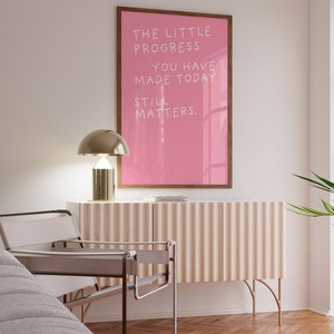 Cute Minimalist Quote Poster Pink Wall Art Aesthetic A4 A3 A2 Poster and Prints Danish Pastel image 4