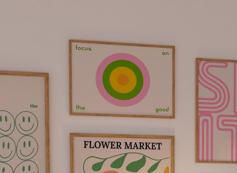 Wall Collage Kit Gallery Wall Set Retro Wall Art Set Trendy Etsy