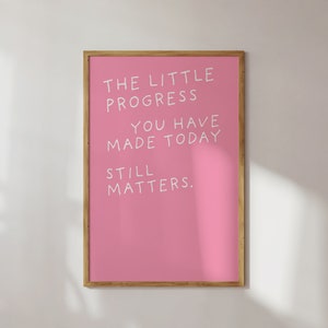 Cute Minimalist Quote Poster Pink Wall Art Aesthetic A4 A3 A2 Poster and Prints Danish Pastel image 3