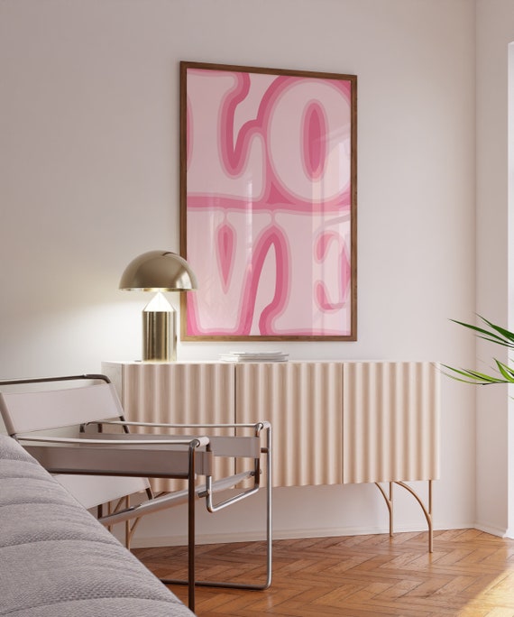 Love Wall Art, Love Poster, Gift for her, Pink Wall Art, Aesthetic Room Decor, Pink wall decor, pink poster, love wall decor, trendy poster