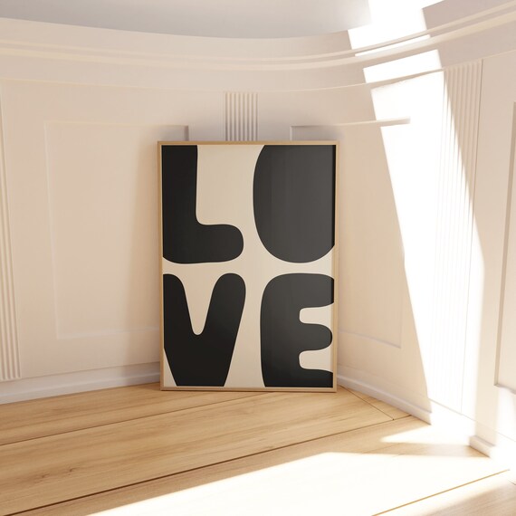 Love Poster Room Decor Aesthetic Minimalist Aesthetic Wall Art Trendy Wall Decor Bedroom Poster and Prints Aesthetic Apartment Decor Neutral