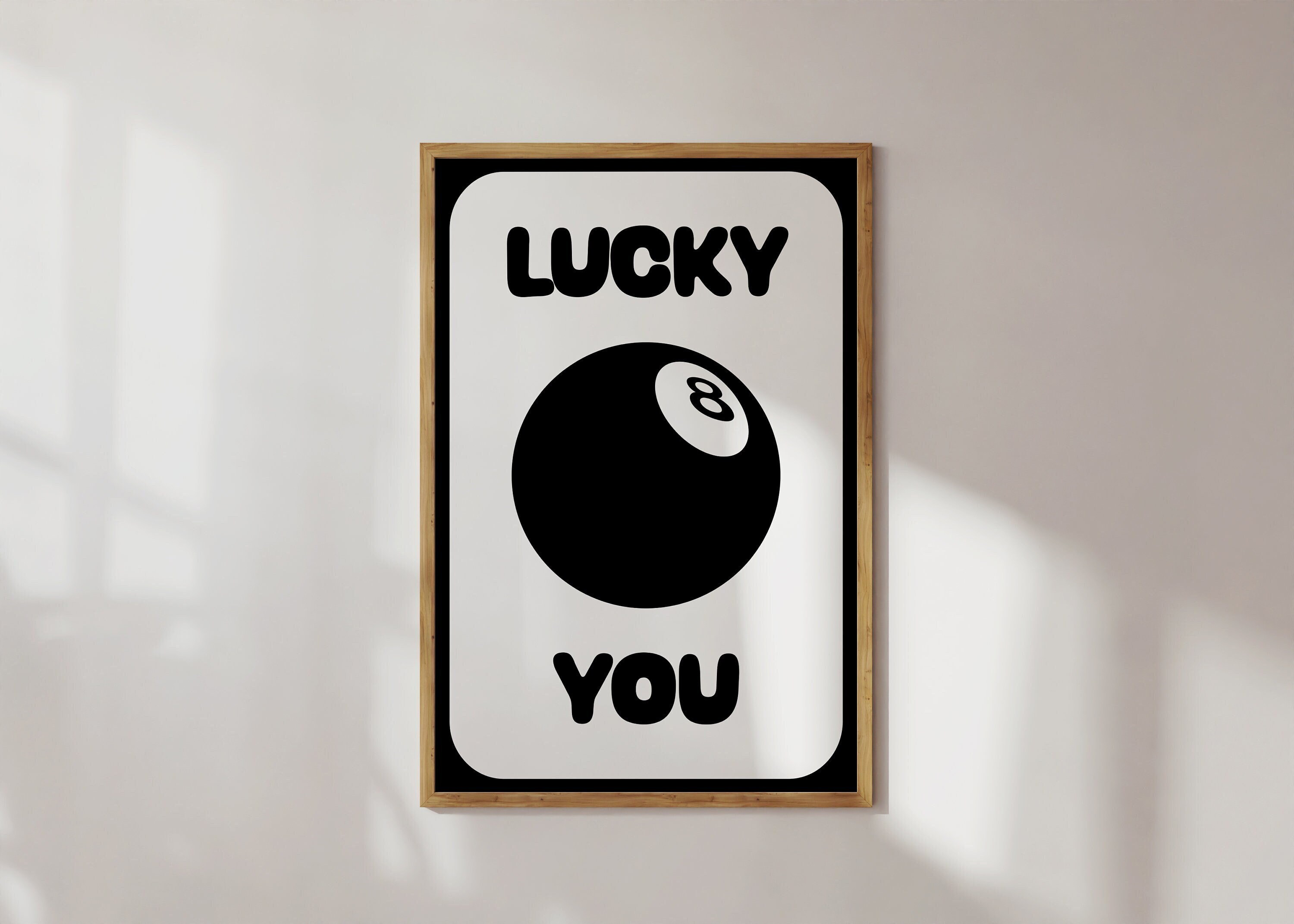 Lucky You Poster Print, Black and White Poster, Y2k Poster, Y2k aesthetic Print, Digital Download