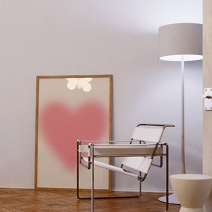 Hjärtformad väggkonst, present till henne, estetisk väggdekor, hjärtformad poster, flickaväggkonst, rosa väggdekor, kärleksposter, kärleksväggkonst, trendig poster bild 6