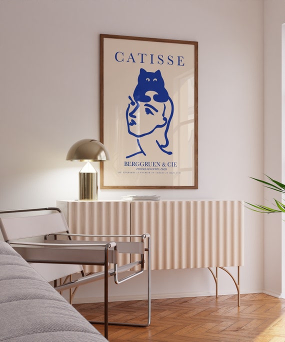 Fun Wall Art Print Matisse Poster Trendy Wall Decor Blue Beige Minimalist Apartment Decor Aesthetic Room A4 A3 A2 Poster Large Wall Art