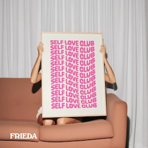 Wall Art Self Love Club Poster Pink • Room Decor Aesthetic Trendy • Kunstdrucke Wohnzimmer Poster 50x70 7 • Wandbilder Schlafzimmer • 0237