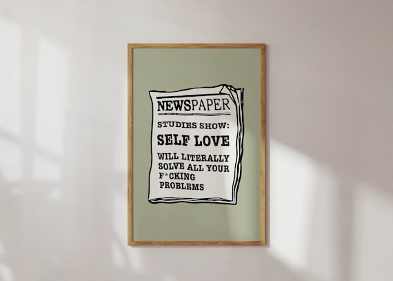 Wall Art Prints green, Aesthetic Room Decor, Digital Download Wall Art, Trendy Green Retro Poster, Self Love Wall Art, Printable wall art