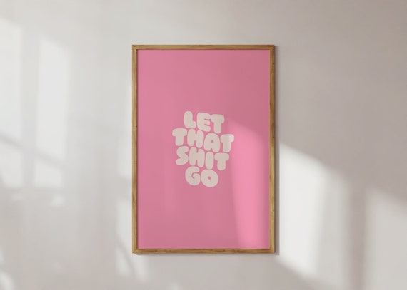 Pink Wall Art, Bedroom Wall Decor, Green Retro Poster, Retro Quote Print, Dorm Room Decor, Positive Quote, Trendy Wall Art, Poster