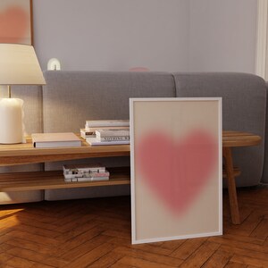 Hjärtformad väggkonst, present till henne, estetisk väggdekor, hjärtformad poster, flickaväggkonst, rosa väggdekor, kärleksposter, kärleksväggkonst, trendig poster bild 5