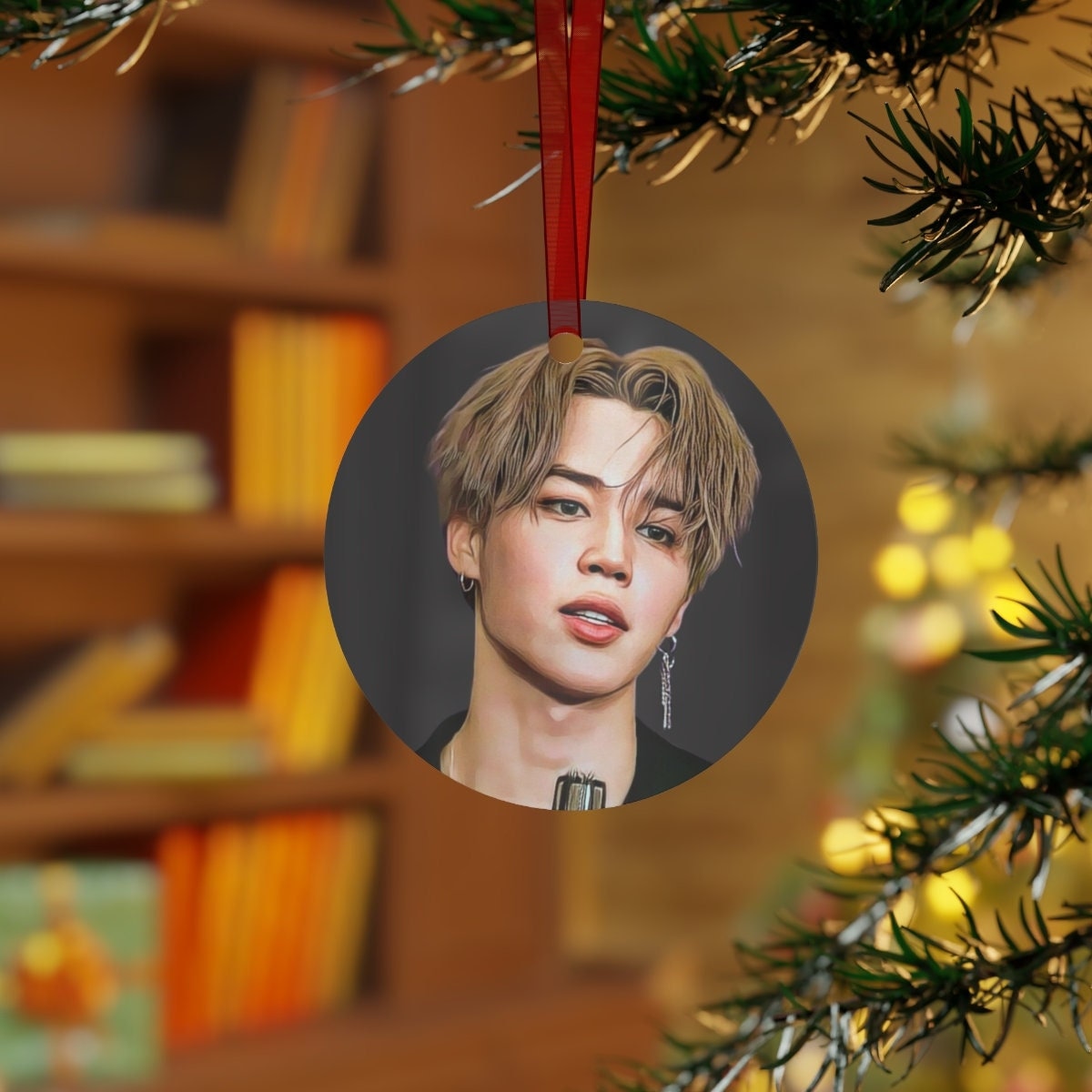 Jimin Art Photo Re-Create Metal Ornament