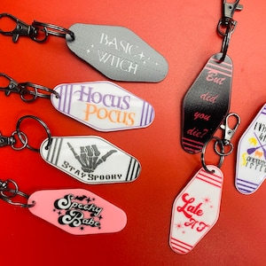 Motel keychain, Halloween keychains, acrylic keychain, girly keychain