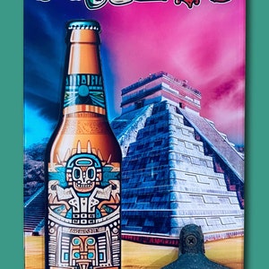 Custom Beer Bottle Opener - Personalized - Bar Decor - Bottle Opener - Wall Mount - Mayan - Mexico - Drinking Gifts - Beer Pong - Man Cave