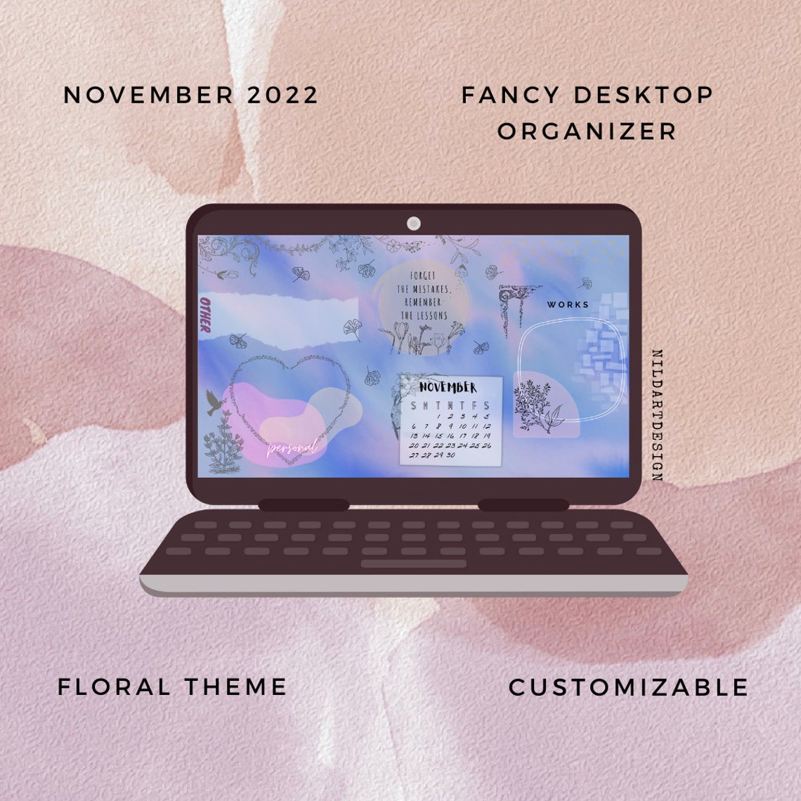 Canva Desktop Wallpaper Desktop Organizer Etsy Canada