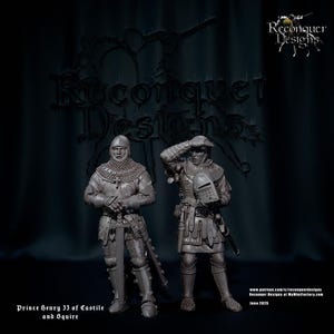Prinz Heinrich II. von Kastilien und sein Knappe - Reconquer Designs - Wargaming, Modellbau, Dioramen, Tabletop-Spiele - 28 mm | 32 mm | 35 mm Maßstab