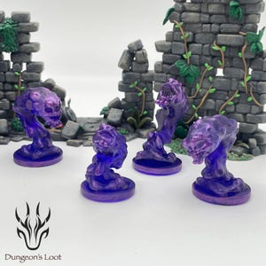 Rezumados necróticos morados pintados a mano - Mantener la nitidez - Mazmorras y dragones, Dnd, conquistador - Escala 32 mm - Impresión 3D