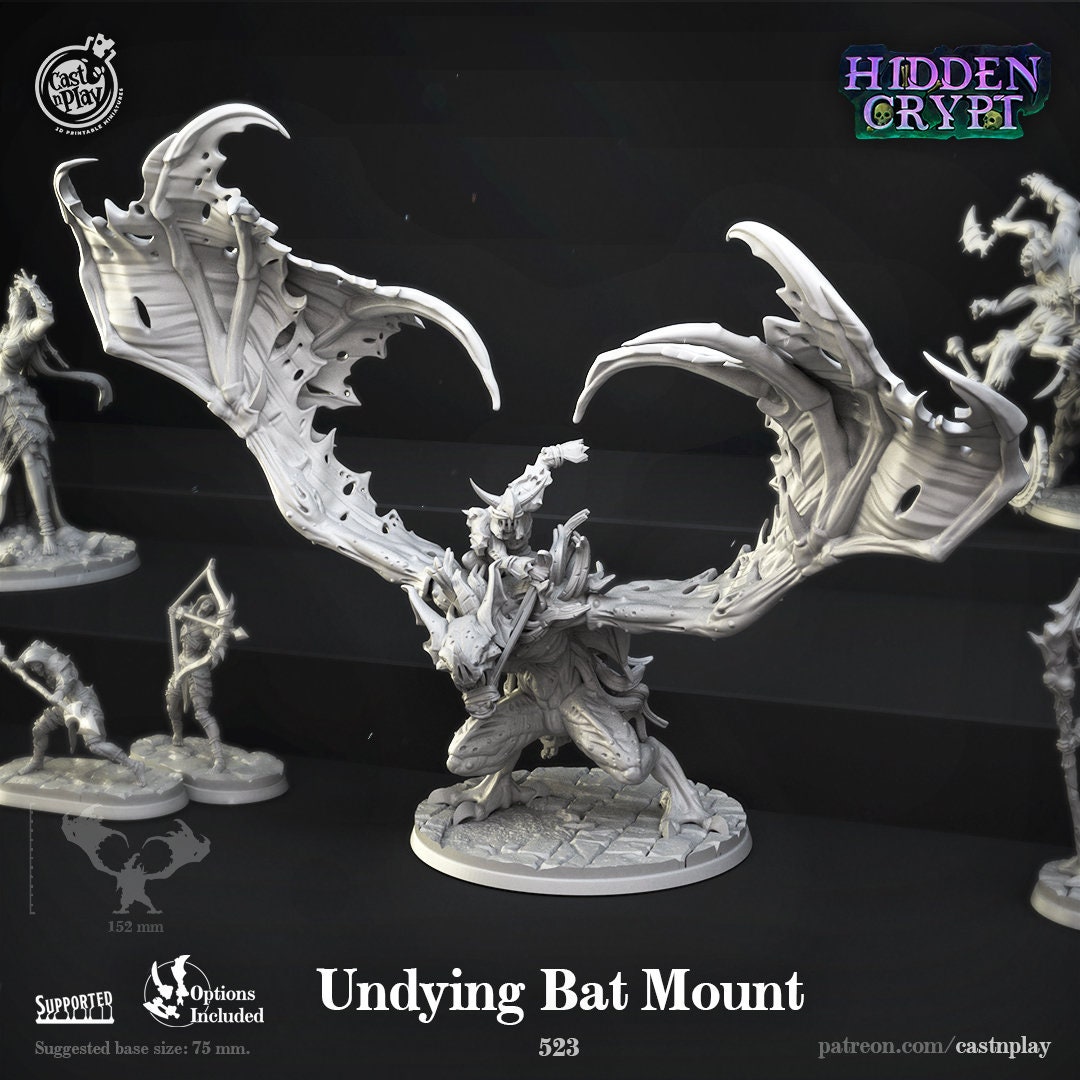 Giant Undead Mounted Bat - Cast N' Play - Dungeons and Dragons, Dnd ...