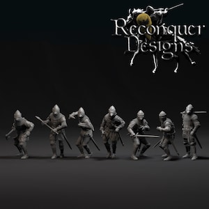 14th Century Men-at-Arms Set  - Reconquer Designs - Wargames, Modeling, Dioramas, Board Games - 28mm | 32mm | 35mm Scale