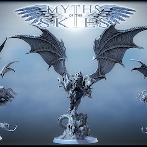 Chimère ancienne et nouveau-né chimère - Mini Monster Mayhem - Donjons et dragons, Dnd, éclaireur, marteau de guerre - 32 mm - Imprimé en 3D