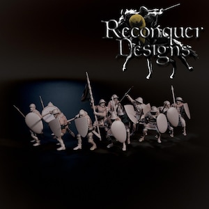 14th Century Sergeants Spearman  - Reconquer Designs - Wargames, Modeling, Dioramas, Board Games - 28mm | 32mm | 35mm Scale