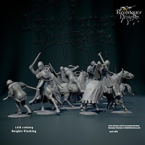 Affrontement de chevaliers du XIVe siècle - Reconquer Designs - Jeux de guerre, modélisme, dioramas, jeux de plateau - Échelles 28 mm | 32 mm | 35 mm