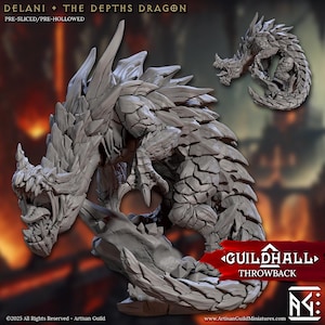 Peut inclure: Une sculpture miniature de dragon gris, détaillée, pré-tranchée et pré-creusée. Le dragon est posé dans une posture dynamique, les ailes déployées et la tête tournée sur le côté. La sculpture est faite d'un matériau de haute qualité et est parfaite pour les jeux de table ou l'exposition.