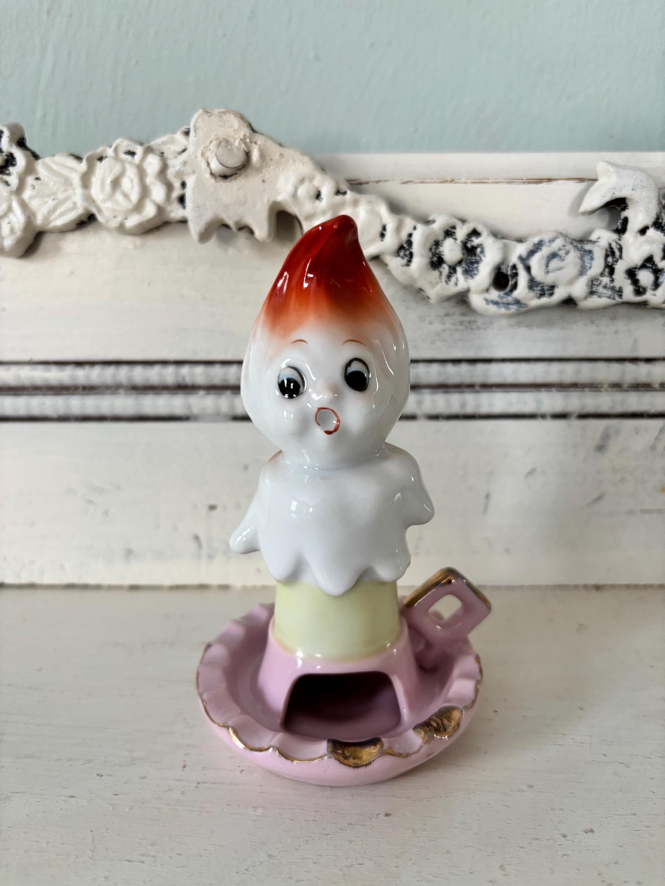 Vintage Anthropomorphic Ucagco Flame Candle Ceramic Japan Ashtray