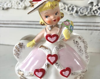 Vintage LEFTON Angel Valentine Figurine 1950 1960 Mid Century